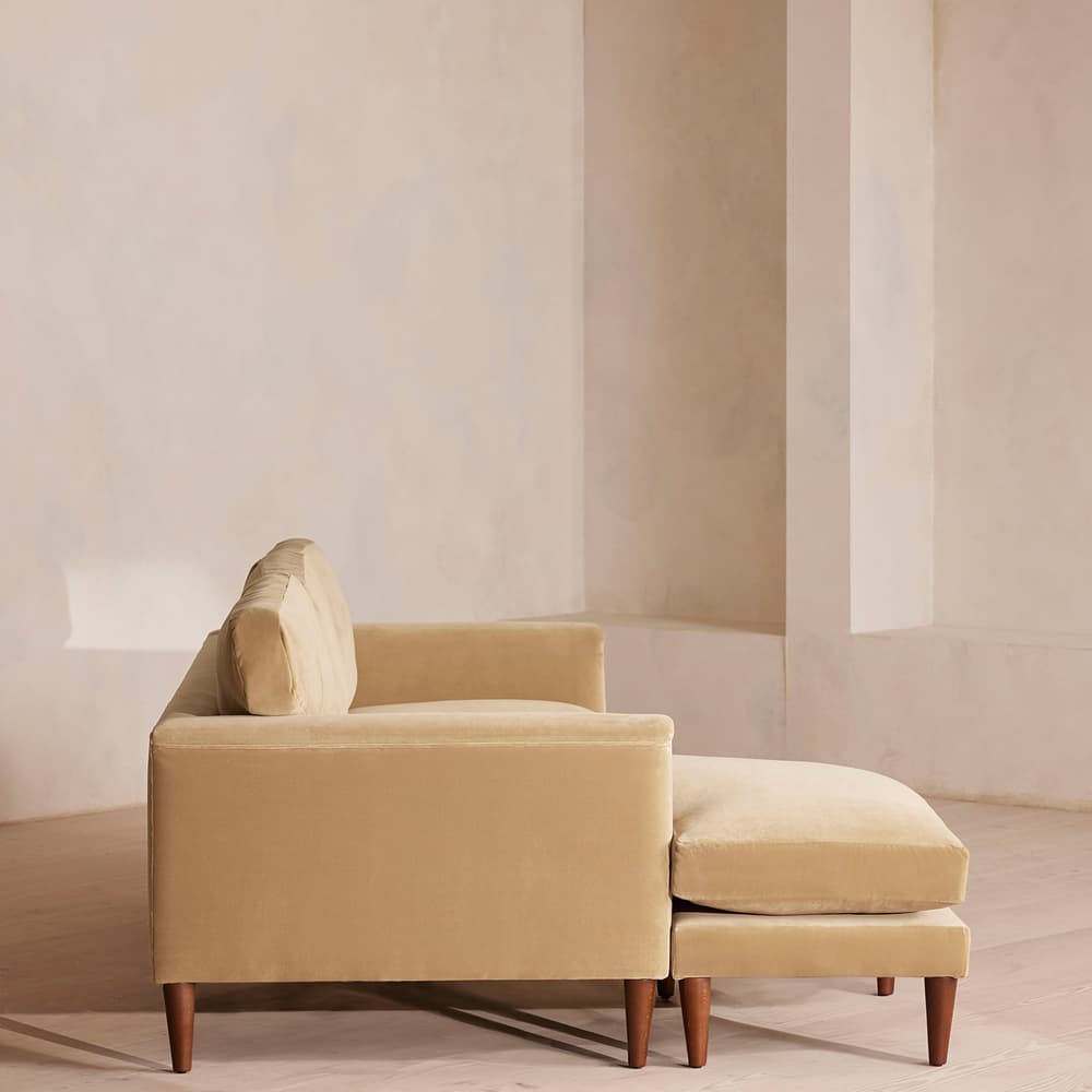 Reya Chaise-end Sofa - Velvet - Camel - Images - Image 3