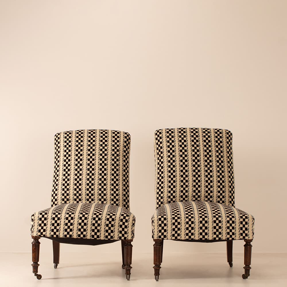 Vintage Pair of Side Chairs - Ebonised Wood - France - Images - Image 3