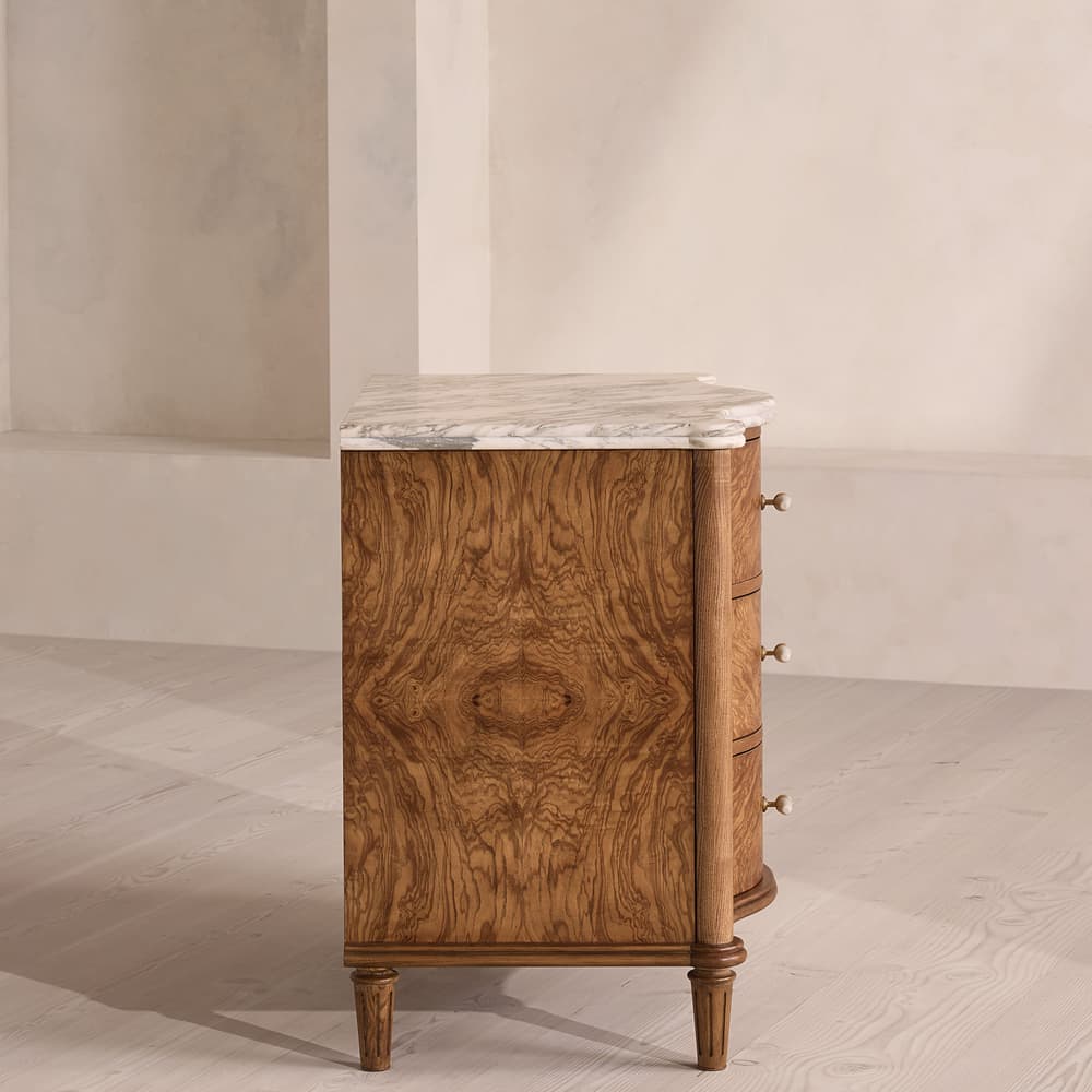Valerie Three Drawer Dresser - Arabescato Corchia Marble - Images - Image 3