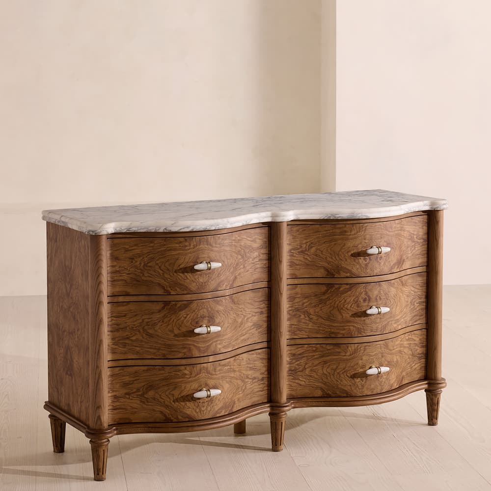 Valerie Six Drawer Dresser - Arabescato Corchia Marble - Listing - Image 3