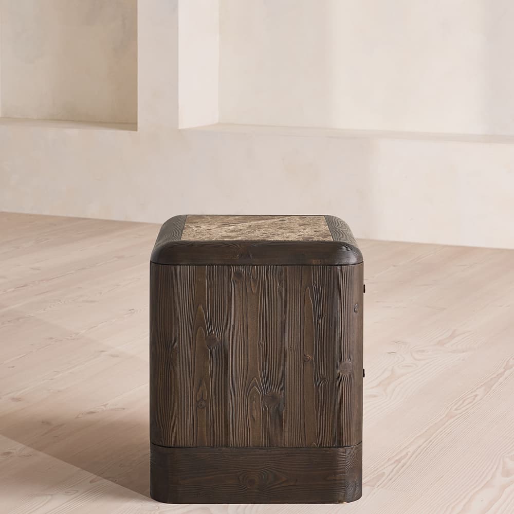 Salton Bedside Table - Dark Emperador - Images - Image 3