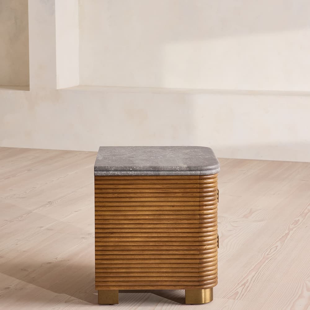 Kingsley Bedside Table - Grey Emperador Marble - Images - Image 3