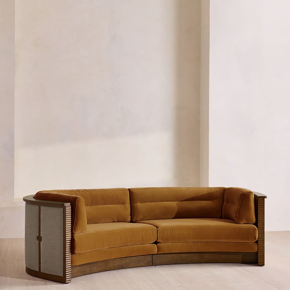 Belmont Sofa - Three Seater - Velvet - Mustard - US - Listing - Image 3