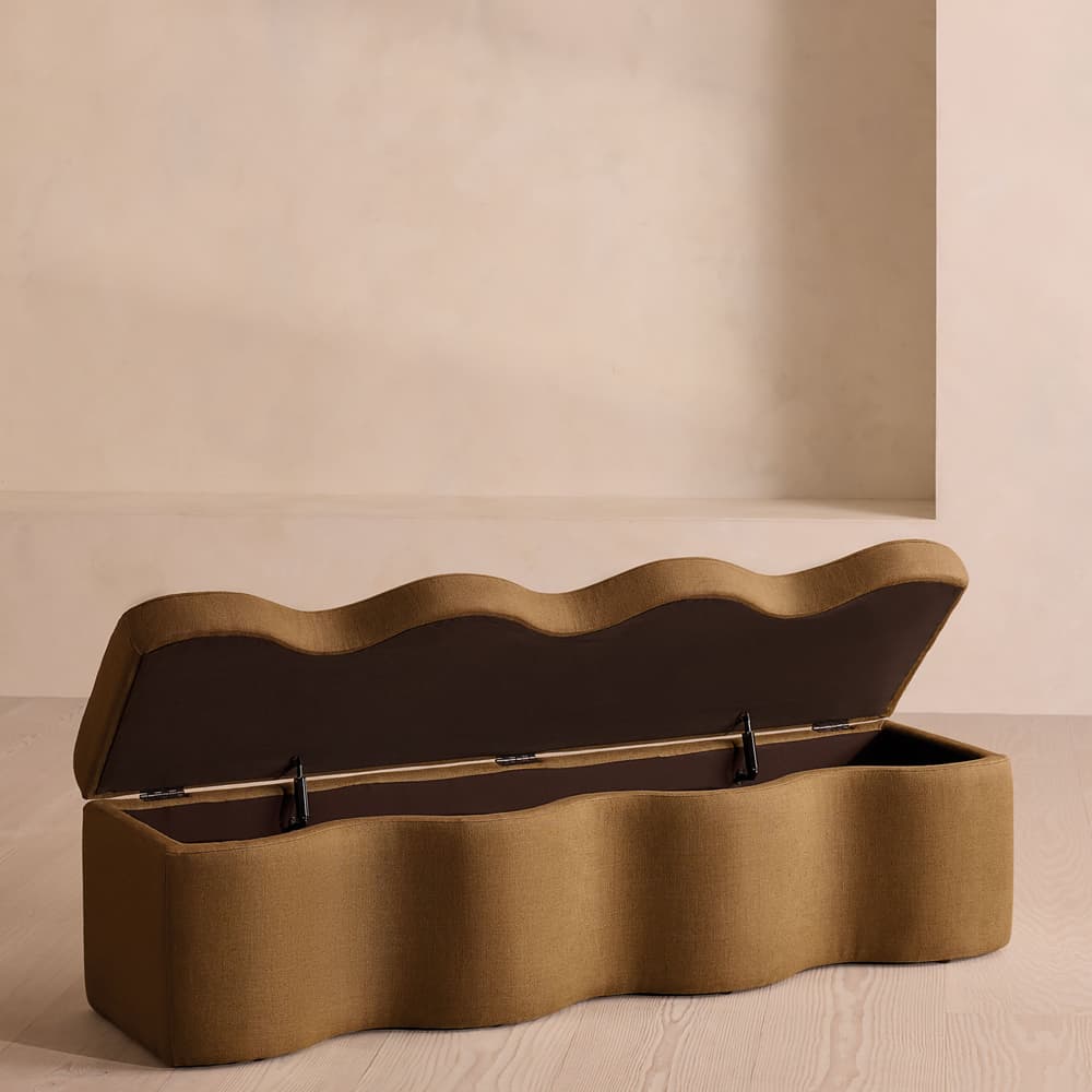 Eli Storage Bench - Linen - Ochre - Images - Image 3