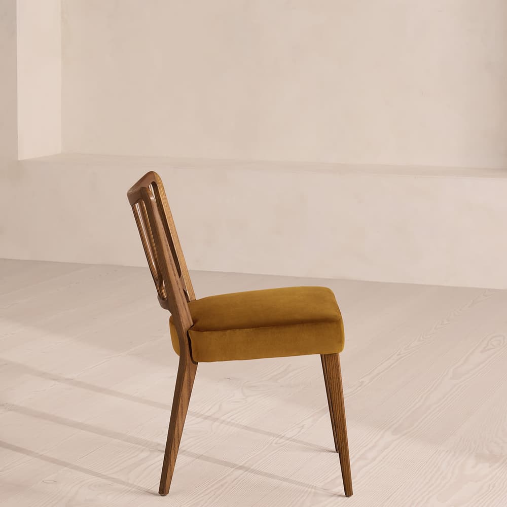 Pair of Leonie Armless Dining Chairs - Velvet - Mustard UK - Images - Image 3