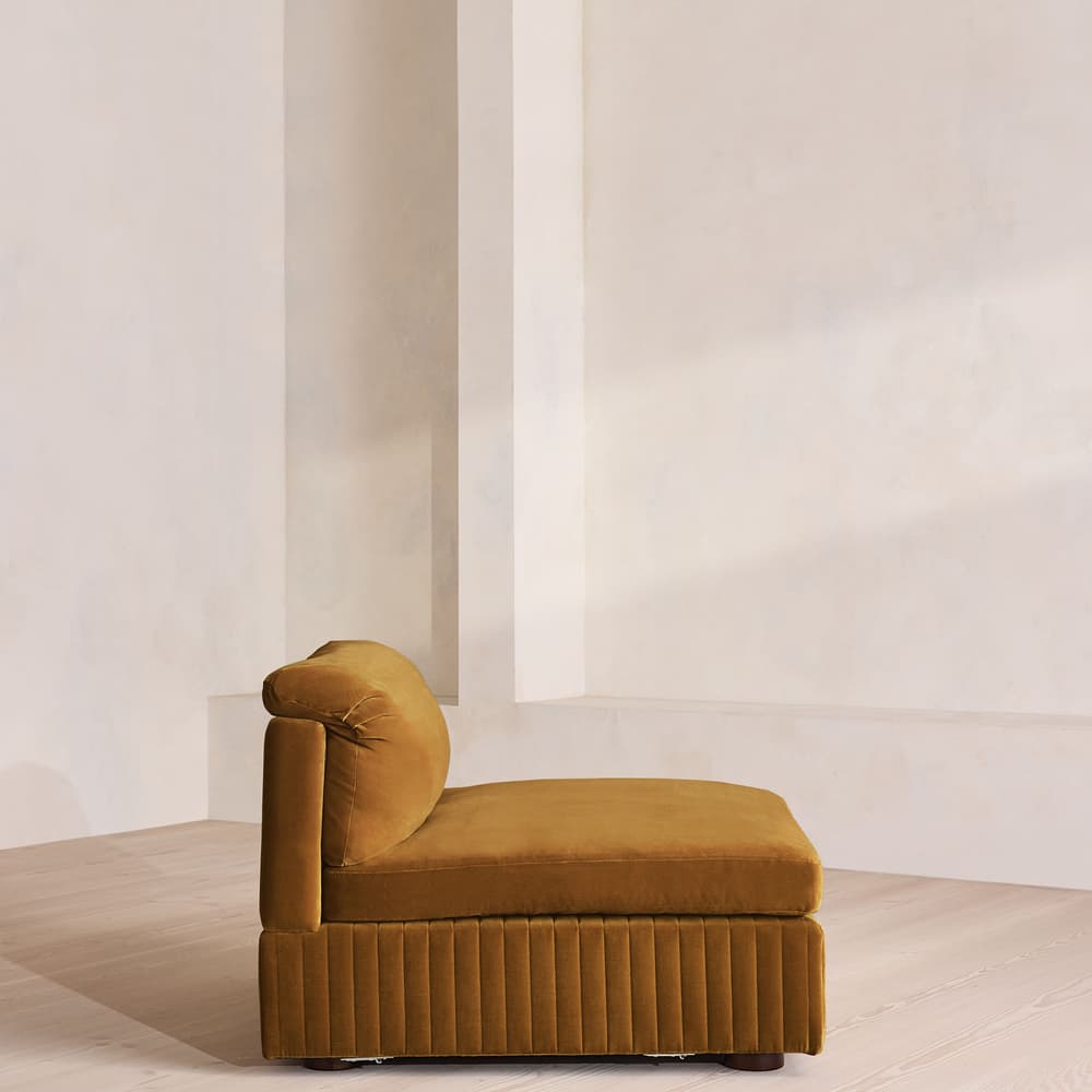 Oona Sectional Sofa - Armless Module - Mustard Velvet - US - Image 3