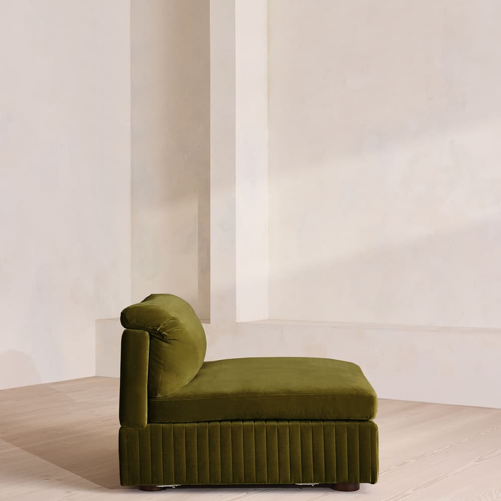 Oona Sectional Sofa - Armless Module - Olive Velvet - US - Image 3