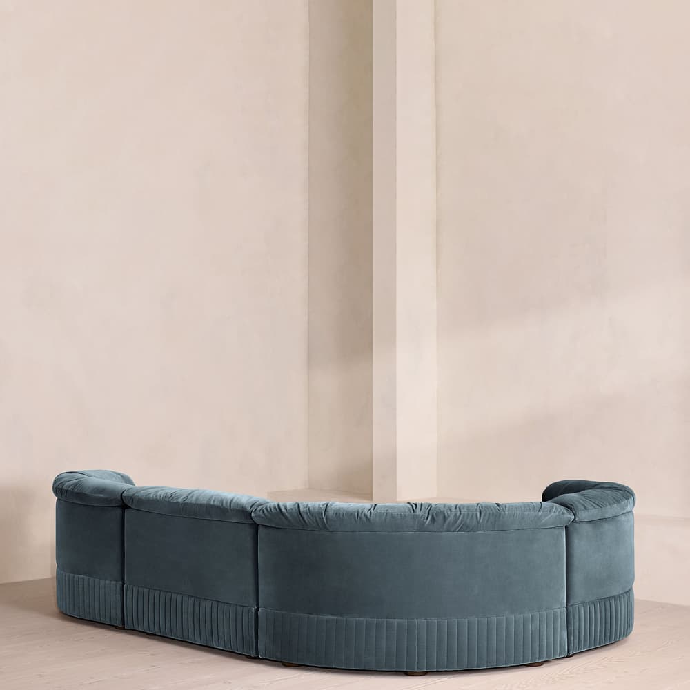 Oona Sectional Sofa - L-Shape Sofa - Velvet Grey Blue - US - Images - Image 3