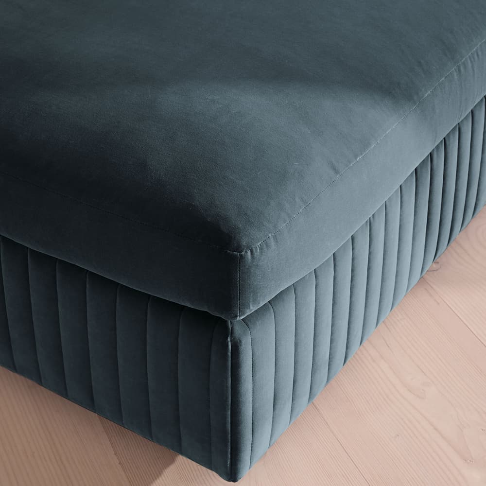 Oona Ottoman - Grey Blue Velvet - US - Images - Image 3