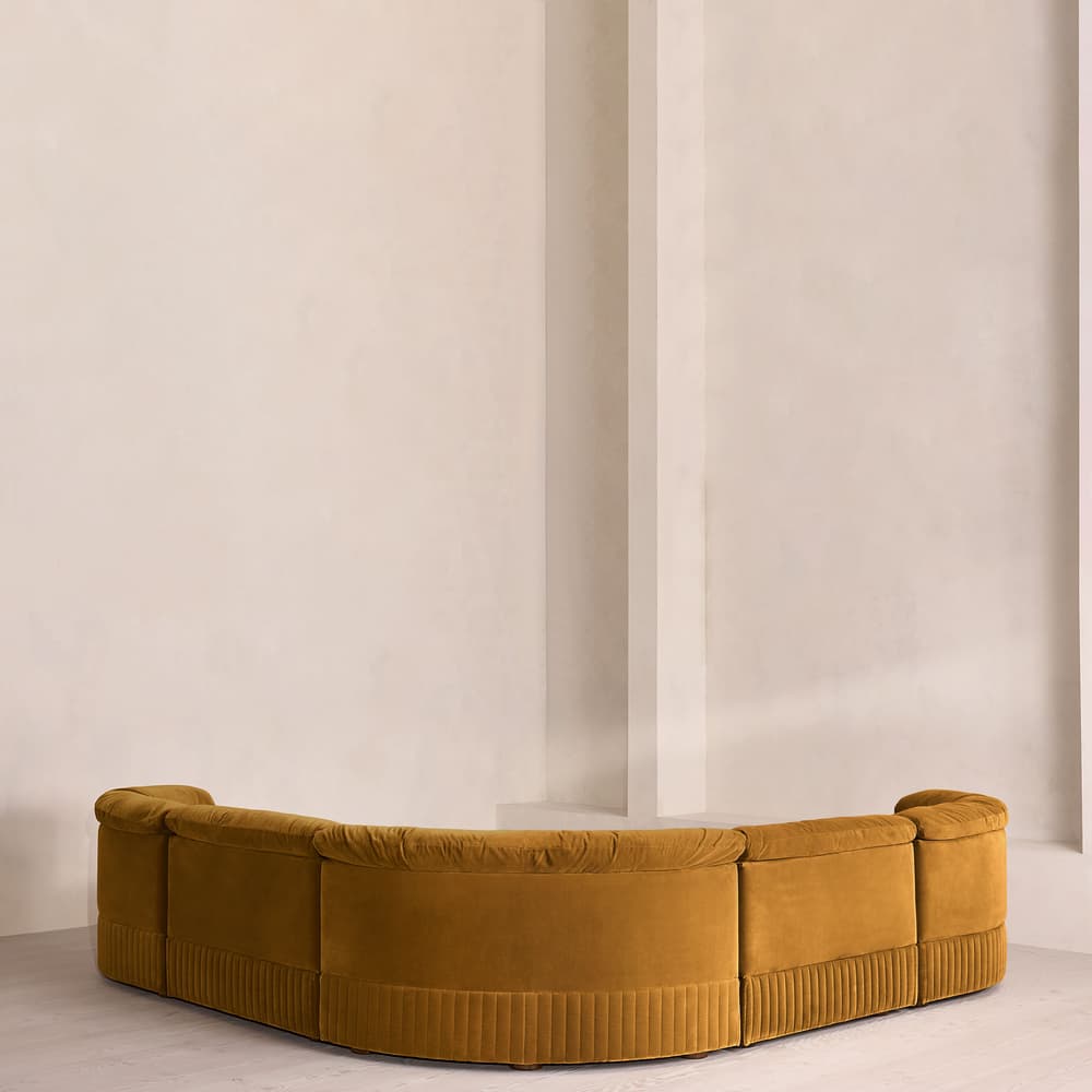 Oona Sectional Sofa - Corner Sofa - Velvet Mustard - US - Images - Image 3
