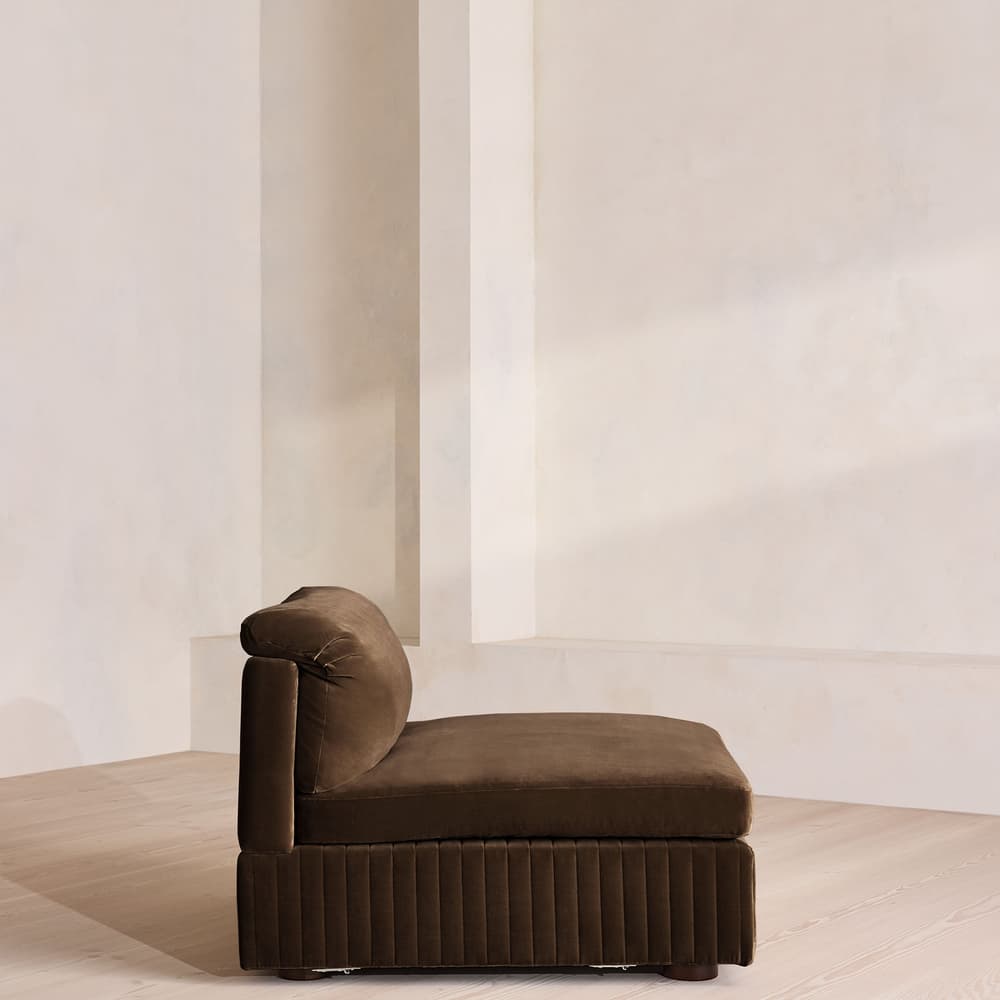 Oona Sectional Sofa - Armless Module - Velvet - Chocolate - US - Image 3