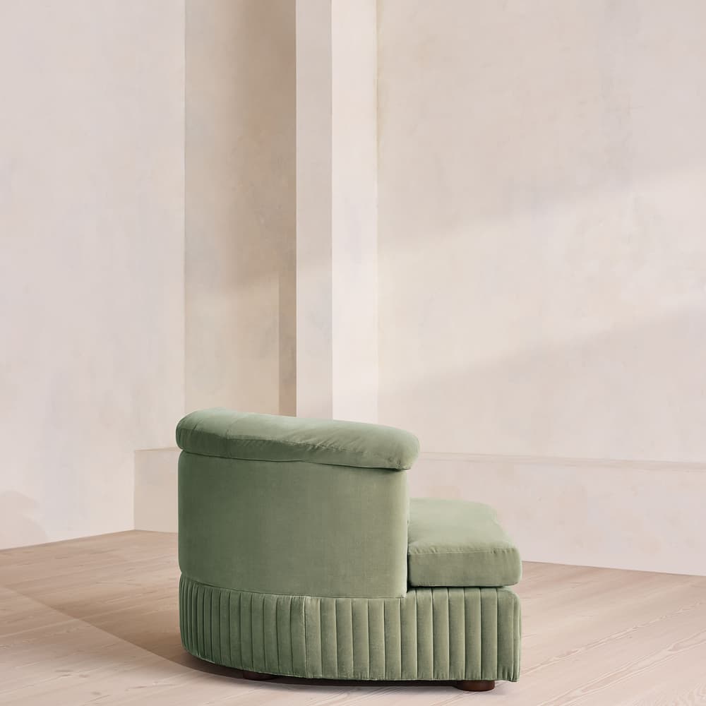Oona Deep Sit Sectional Sofa - Left Arm Module - Velvet - Seafoam - US - Image 3