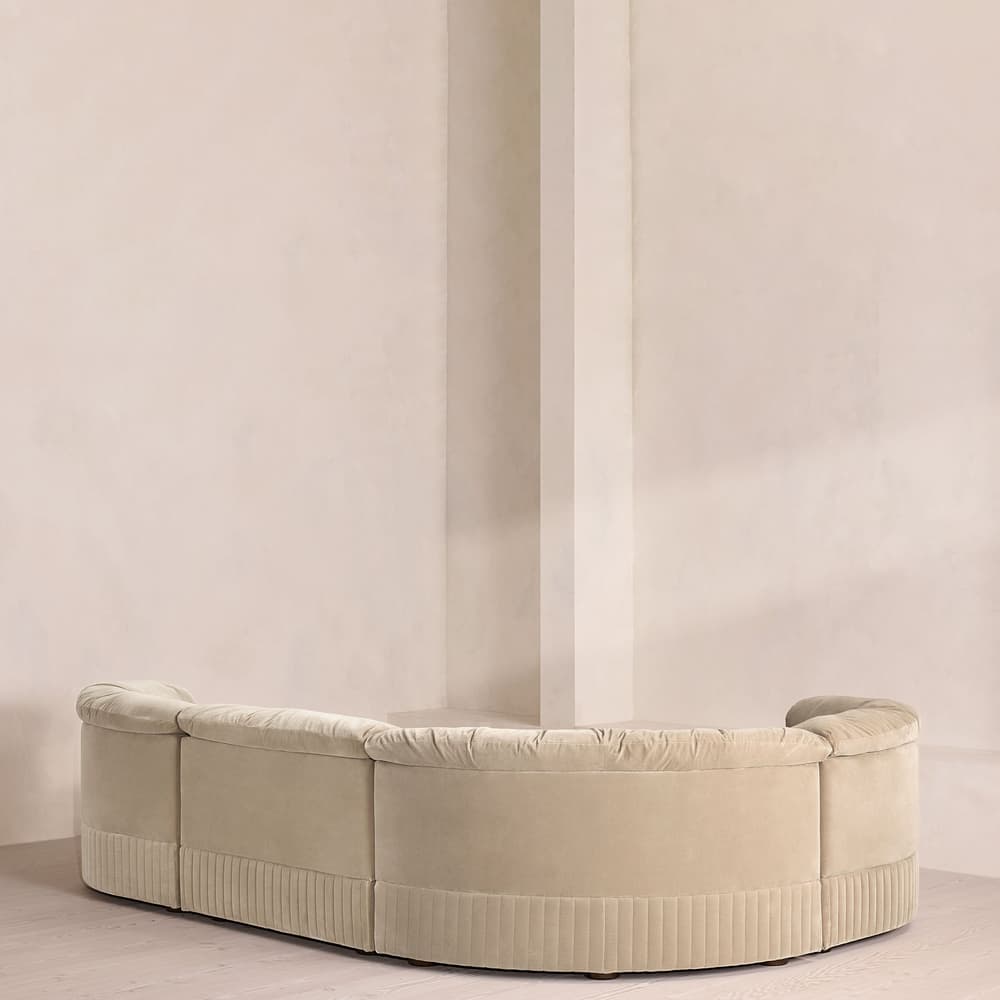 Oona Deep Sit Sectional Sofa - L-Shape Sofa - Velvet - Oyster - US - Images - Image 3