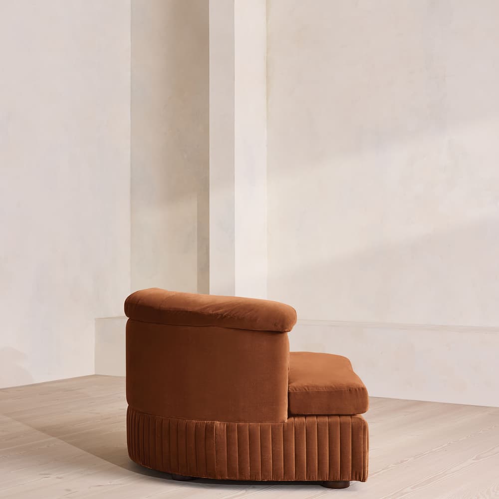Oona Deep Sit Sectional Sofa - Left Arm Module - Velvet - Cinnamon - US - Image 3