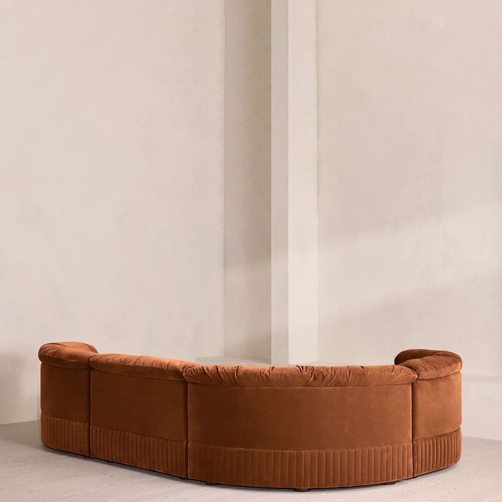 Oona Deep Sit Sectional Sofa - L-Shape Sofa - Velvet - Cinnamon - US - Images - Image 3
