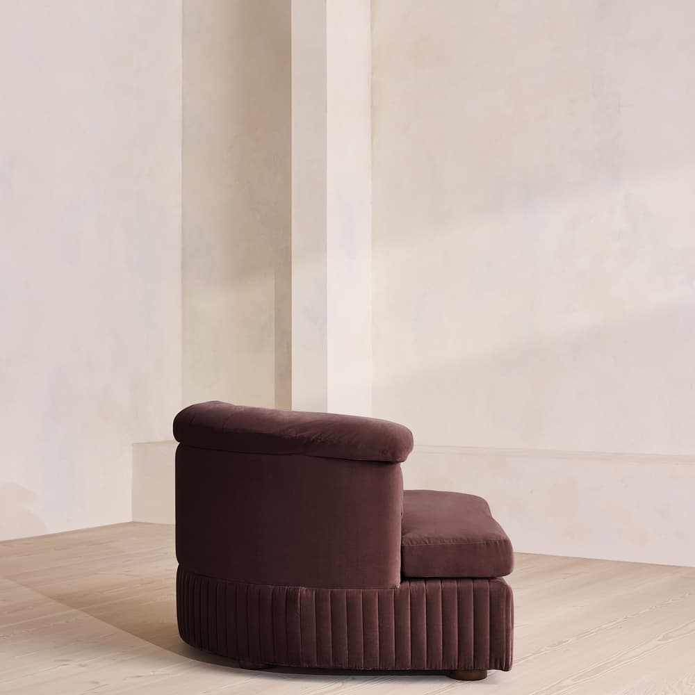 Oona Deep Sit Sectional Sofa - Left Arm Module - Velvet - Aubergine - US - Image 3