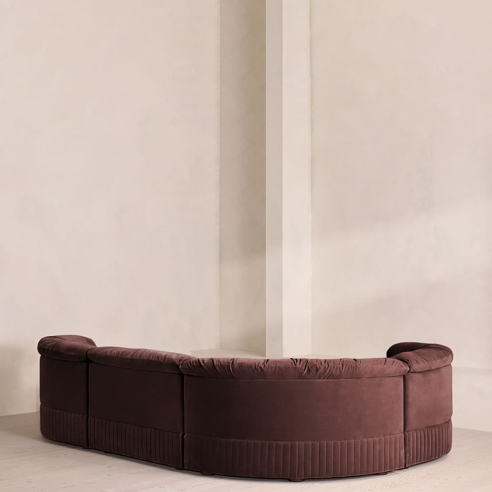 Oona Deep Sit Sectional Sofa - L-Shape Sofa - Velvet - Aubergine - US - Images - Image 3