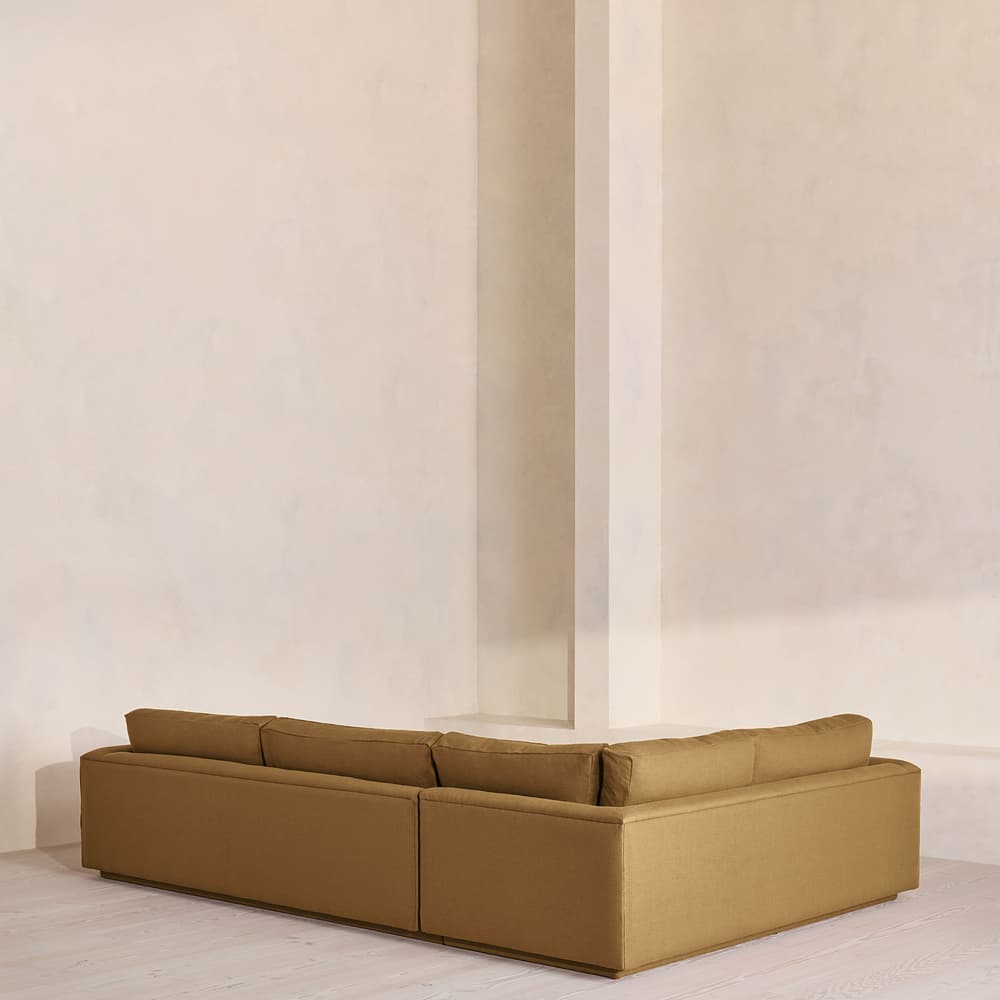 Mossley Right L-Shape Sofa - Linen - Ochre - Images - Image 3