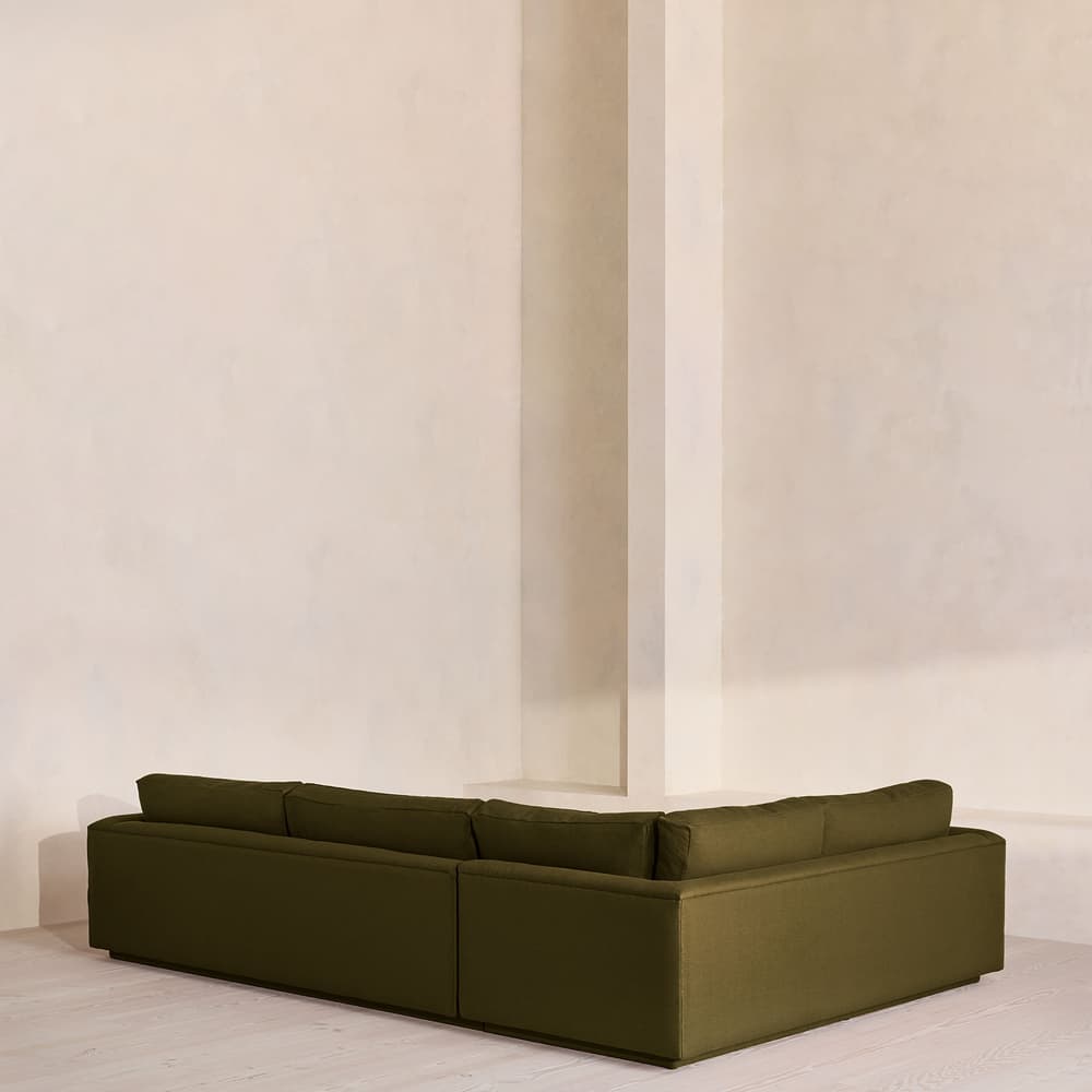 Mossley Right L-Shape Sofa - Linen - Olive - Images - Image 3