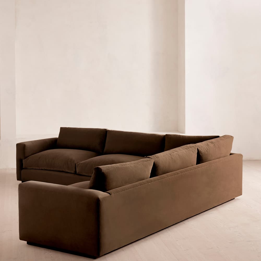Mossley Corner Sofa - Velvet - Chocolate - Images - Image 3