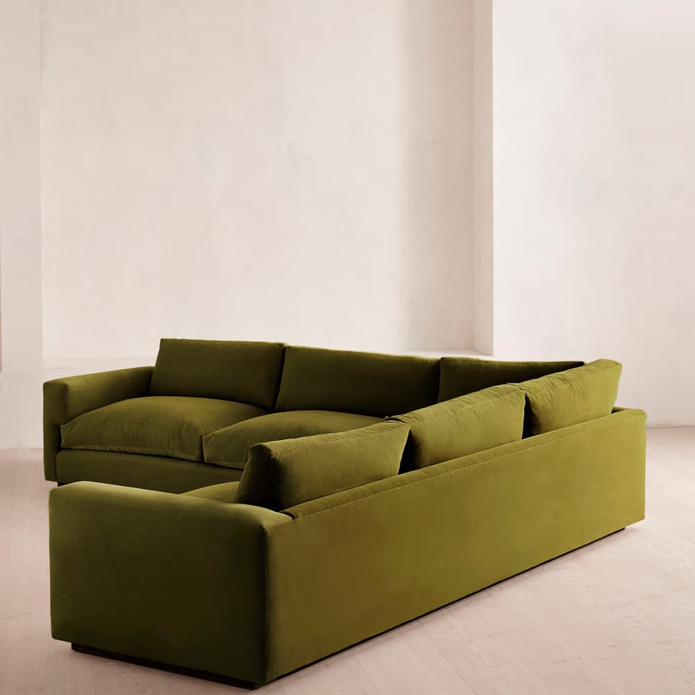 Mossley Corner Sofa - Velvet - Olive - Images - Image 3