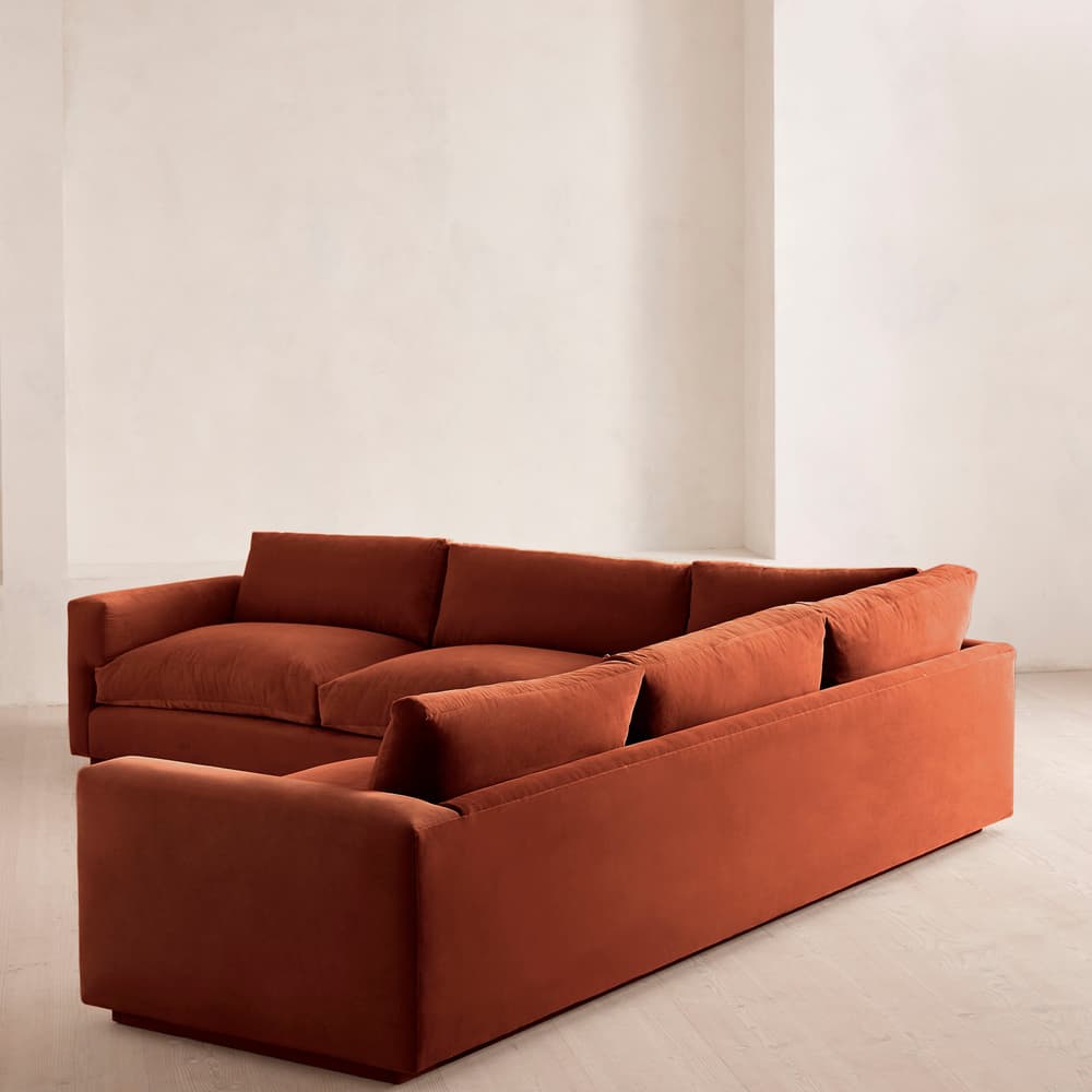 Mossley Corner Sofa - Velvet Rust - Images - Image 3