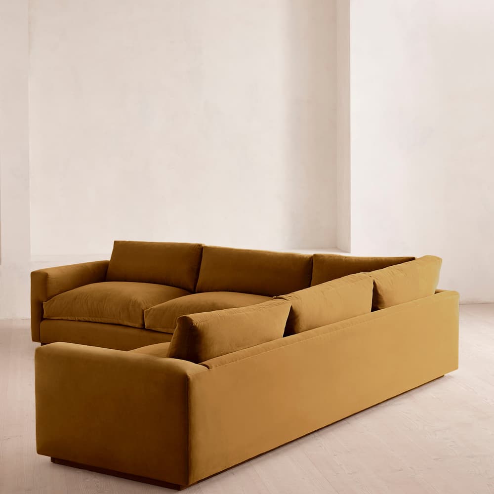 Mossley Corner Sofa - Velvet - Mustard - Images - Image 3