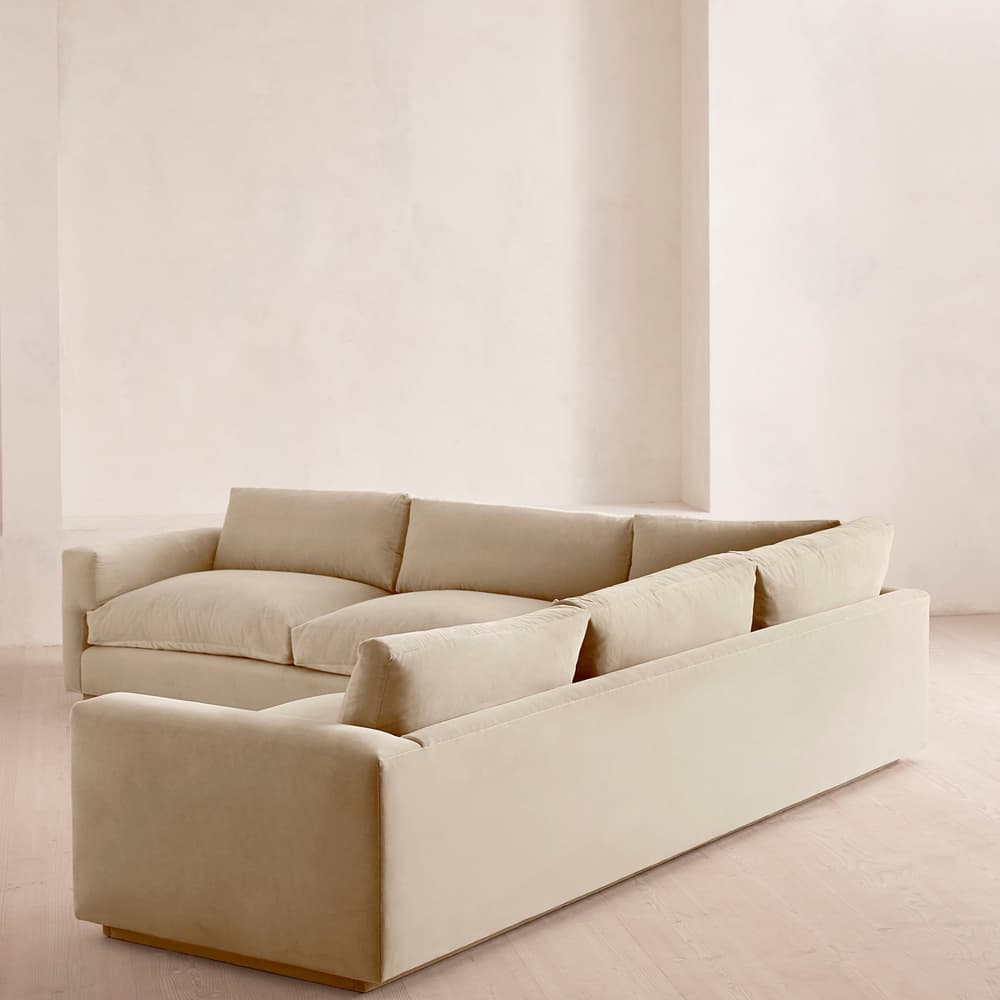 Mossley Corner Sofa - Velvet - Oyster - US - Images - Image 3