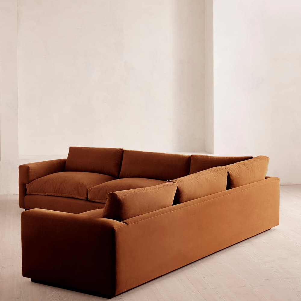 Mossley Corner Sofa - Velvet - Cinnamon - US - Images - Image 3