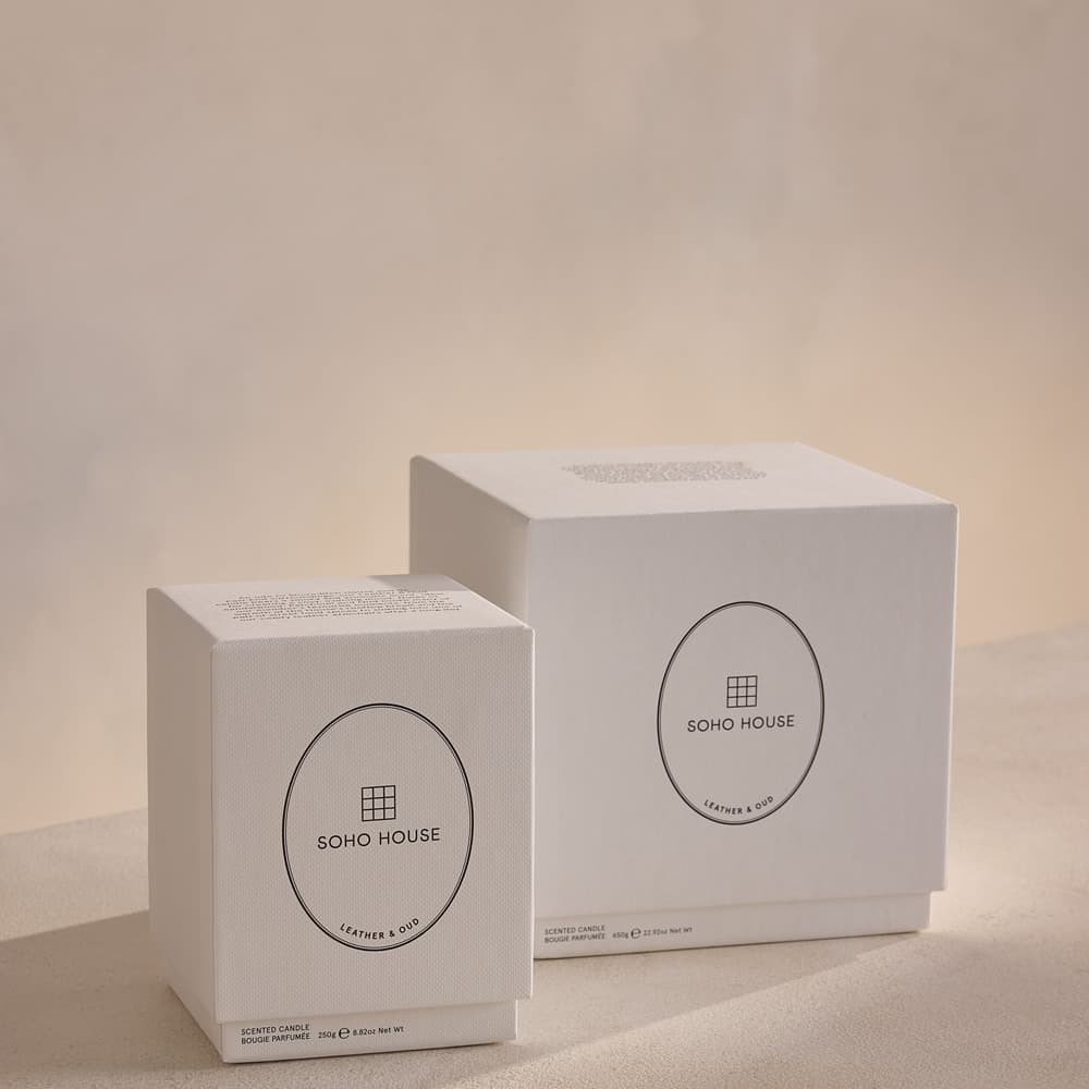 Leather & Oud Candle Set - Forest Green Marble - 250g - Images - Image 3
