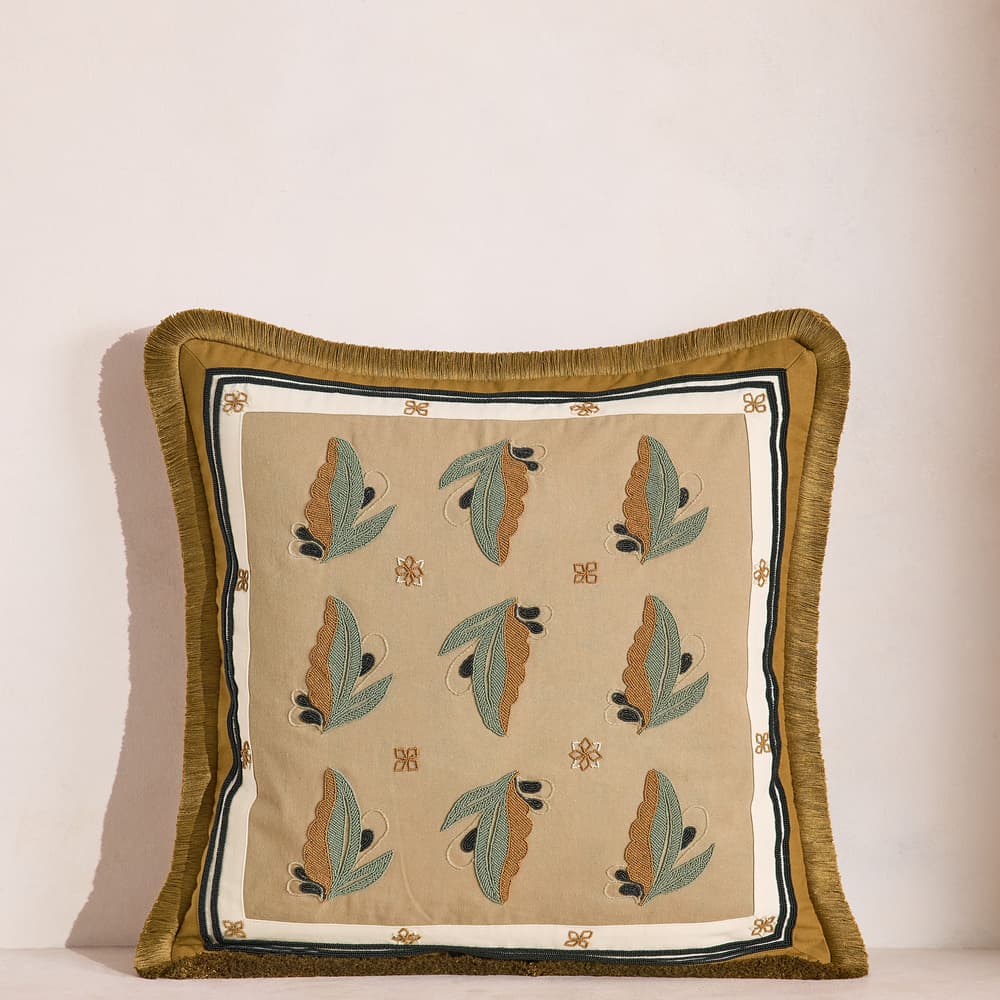 Arthur Square Cushion - Ochre - Listing - Image 3