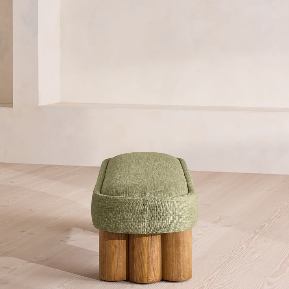 Nieve Bench - Wool Linen - Sage UK - Images - Image 3