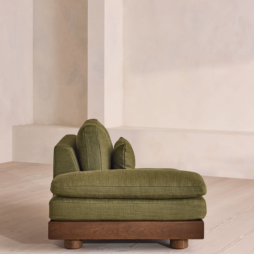 Truro Sectional Sofa - Left Arm Section - Wool Linen - Moss - US - Image 3