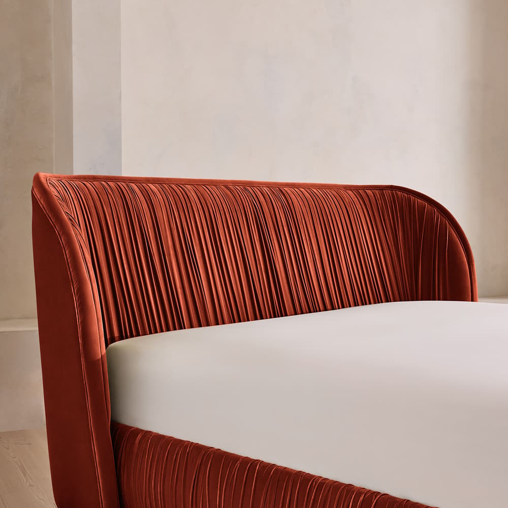 Blair Bed - King - Velvet - Rust - US - Images - Image 3