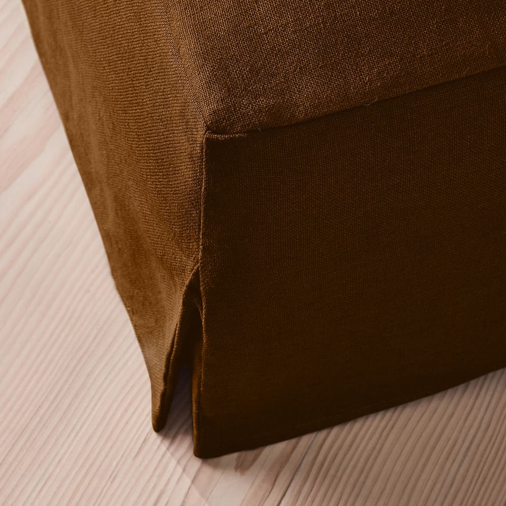 Roma Square Ottoman - Linen - Terracotta - US - Images - Image 3