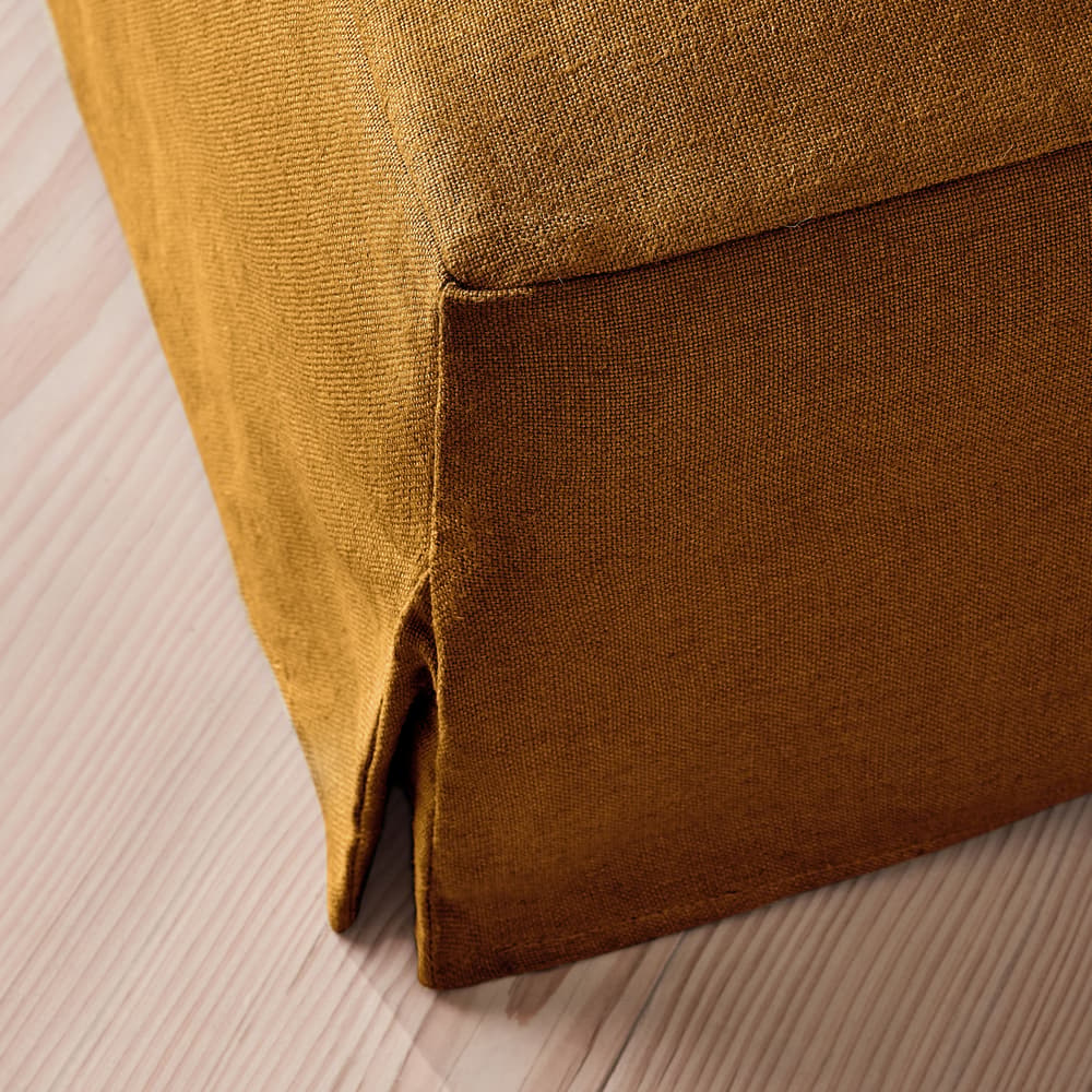Roma Square Ottoman - Linen - Turmeric - UK - Images - Image 3
