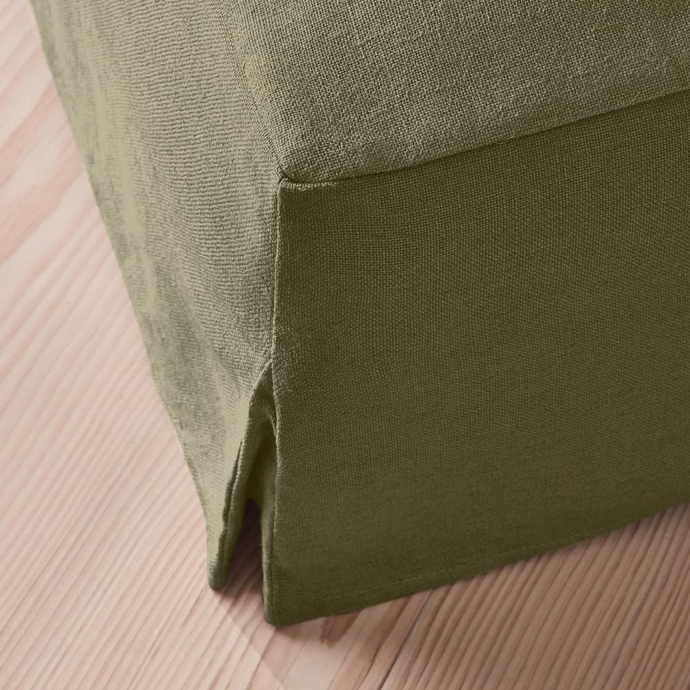 Roma Square Ottoman - Linen - Sage - US - Images - Image 3