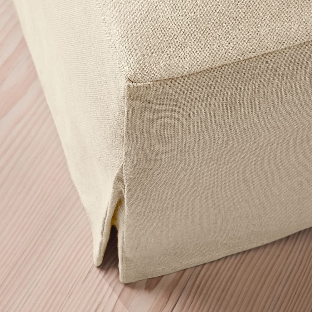 Roma Square Ottoman - Linen - Bisque - Images - Image 3