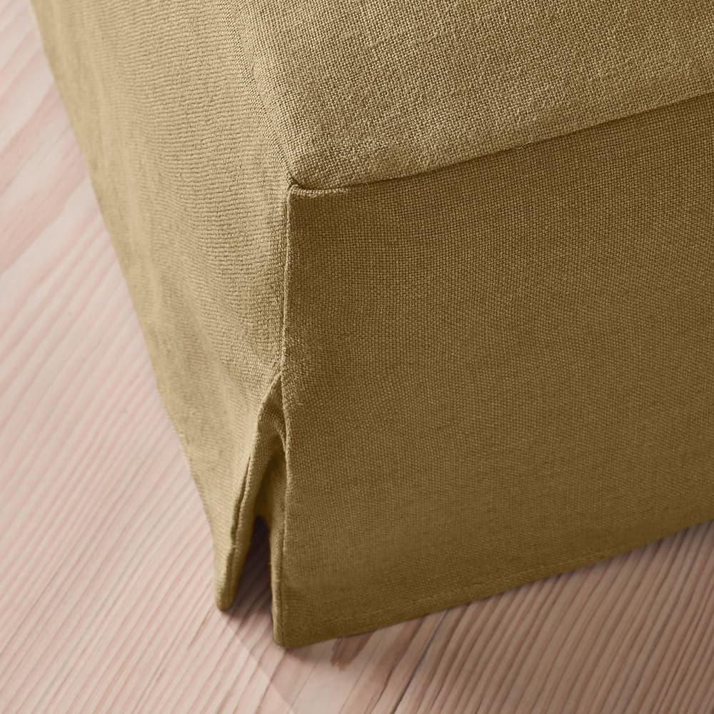Roma Square Ottoman - Linen - Wheat - Images - Image 3