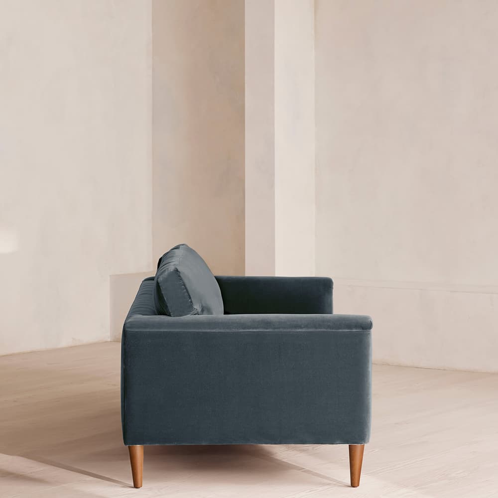 Reya Three Seater Sofa - Velvet - Grey Blue - Images - Image 3