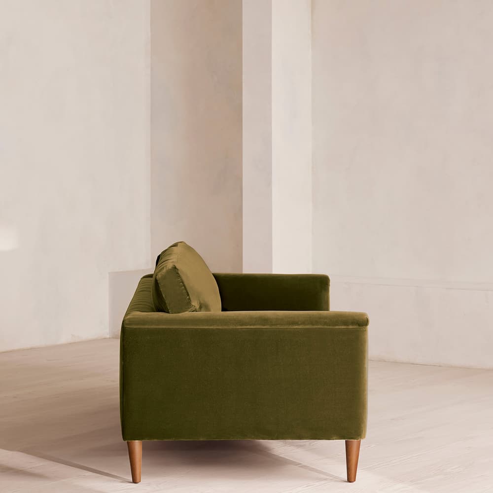 Reya Three Seater Sofa - Velvet - Olive - US - Images - Image 3