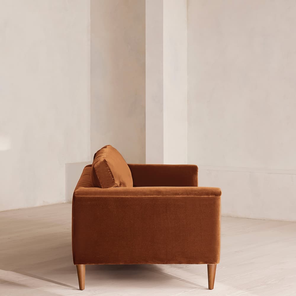 Reya Three Seater Sofa - Velvet - Cinnamon - UK - Images - Image 3