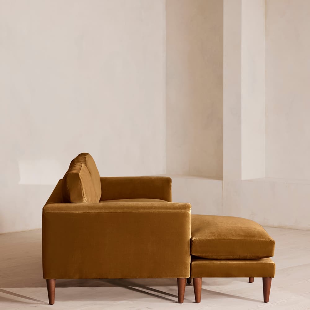 Reya Chaise-end Sofa - Velvet - Mustard - US - Images - Image 3