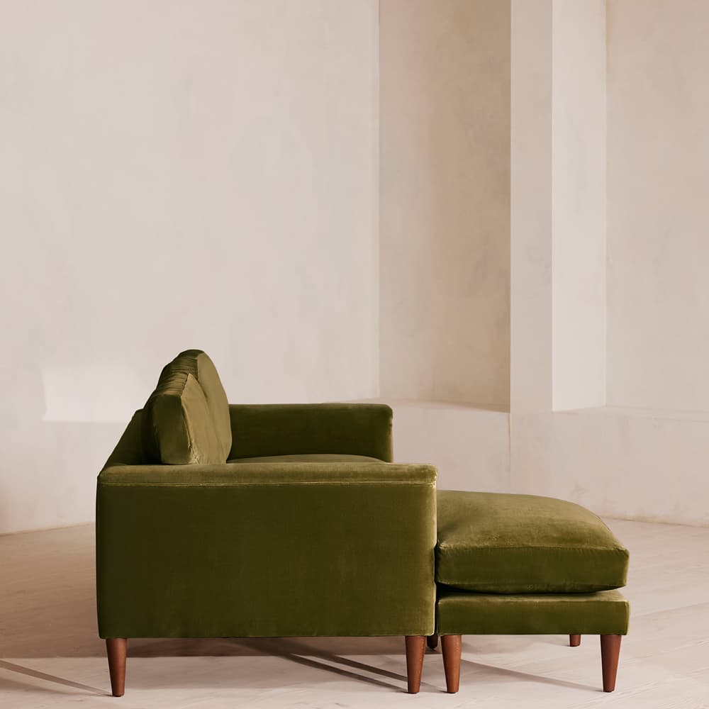 Reya Chaise-end Sofa - Velvet - Olive - US - Images - Image 3
