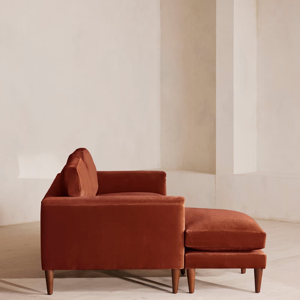 Reya Chaise-end Sofa - Velvet - Rust - US - Images - Image 3