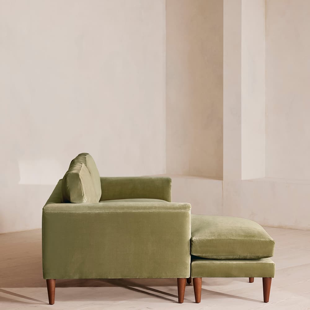 Reya Chaise-end Sofa - Velvet - Lichen - US - Images - Image 3