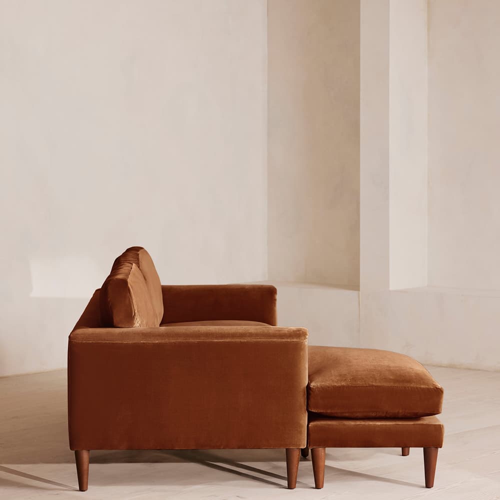 Reya Chaise-End Sofa - Velvet - Cinnamon - UK - Images - Image 3
