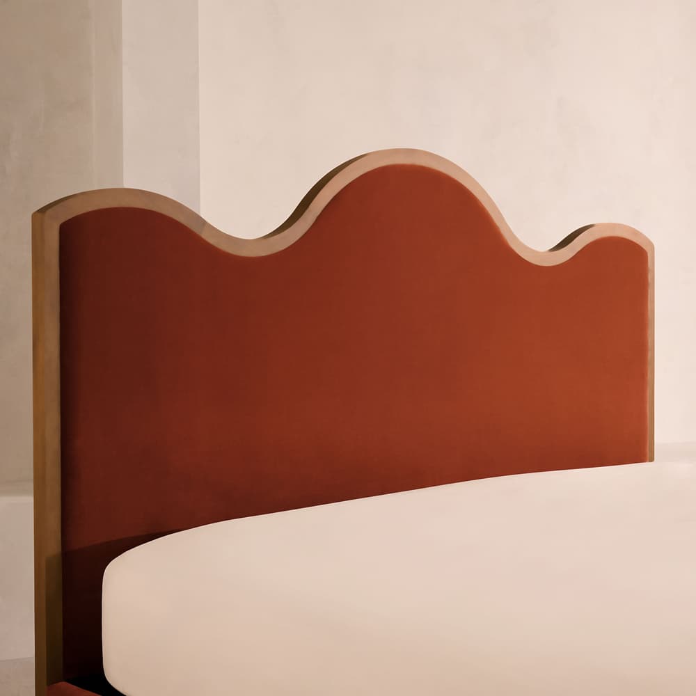 Aubrey Bed - King - Velvet - Rust - Images - Image 3