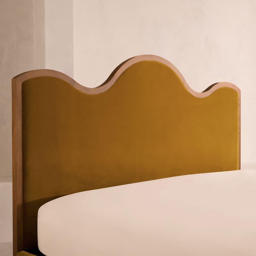 Aubrey Bed - King - Velvet - Mustard - Images - Image 3