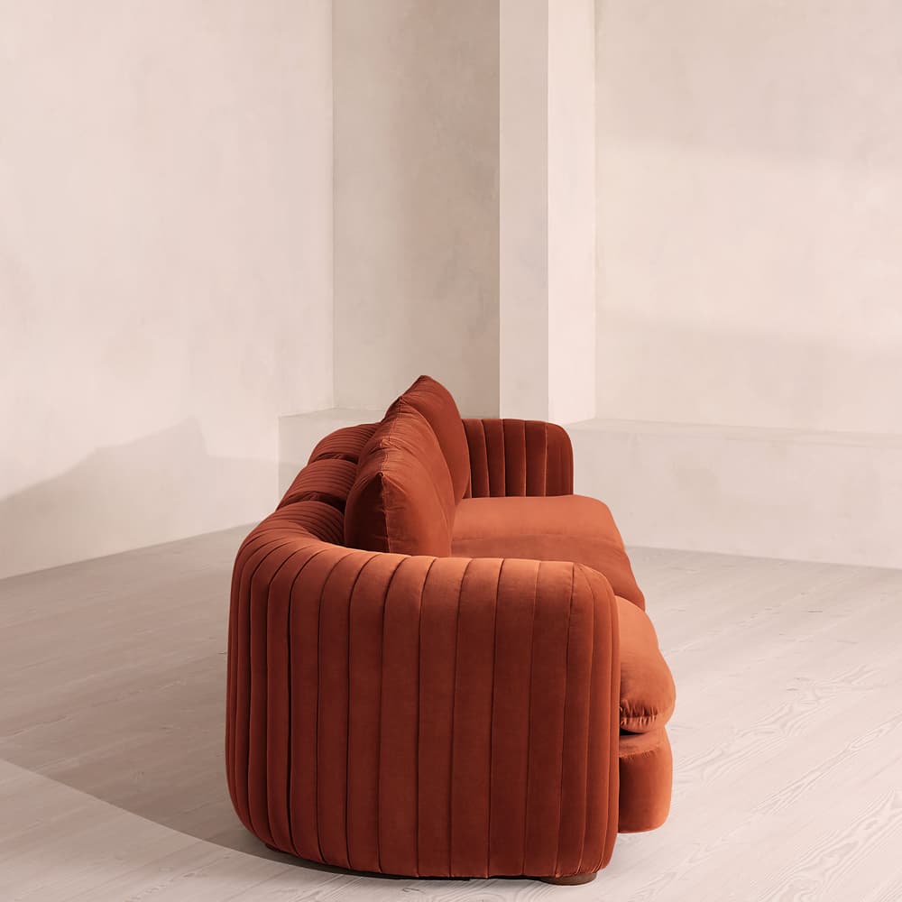 Vivienne Sectional Sofa - Four Seater - Velvet Rust - US - Images - Image 3